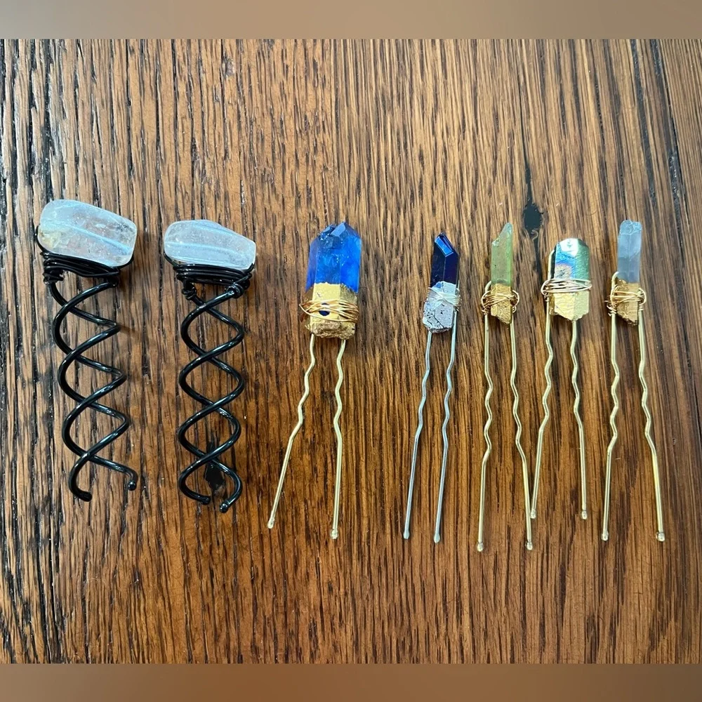 Quartz Fairy and Spiral Hair Pins